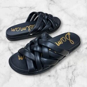 Sam Edelman Vaugn Leather Sandals Slip-Ons Slides Black US 9